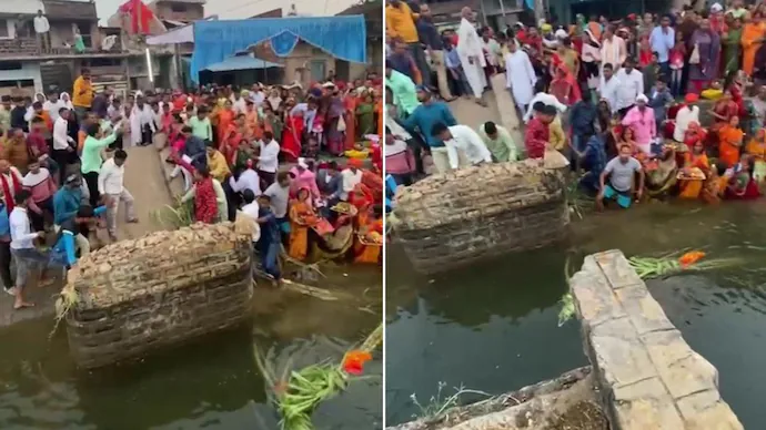 यूपी के चंदौली में छठ पूजा के दौरान नहर की पुलिया का एक हिस्सा गिरा October 6, 2026